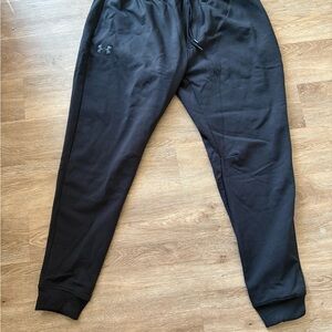 Mens Under Armour UA Threadborne Fleece Stacked Joggers XXL Black New